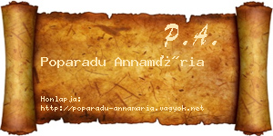 Poparadu Annamária névjegykártya